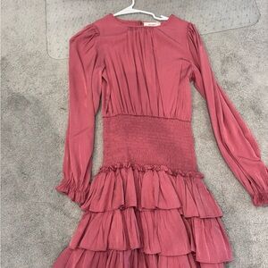 Idem Ditto Red Smocked mini dress
